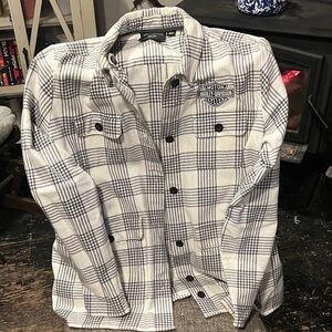 Harley-Davidson Black and White Checkered Shirt